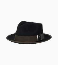 Stacy Adams Alpha Fedora Wool Felt Pinch Front Hat