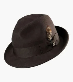Stacy Adams Ari Fedora Wool Felt Pinch Front Hat