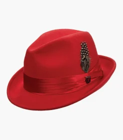 Stacy Adams Ash Fedora Crushable Wool Felt Pinch Front Hat