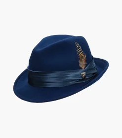 Stacy Adams Ash Fedora Crushable Wool Felt Pinch Front Hat