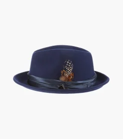 Stacy Adams Ash Fedora Crushable Wool Felt Pinch Front Hat
