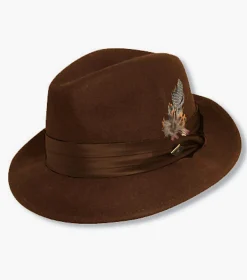Stacy Adams Ash Fedora Crushable Wool Felt Pinch Front Hat