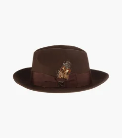 Stacy Adams August Fedora Wool Felt Pinch Front Hat