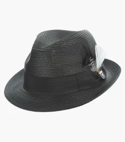 Stacy Adams Belmont Fedora Poly Braid Pinch Front Hat