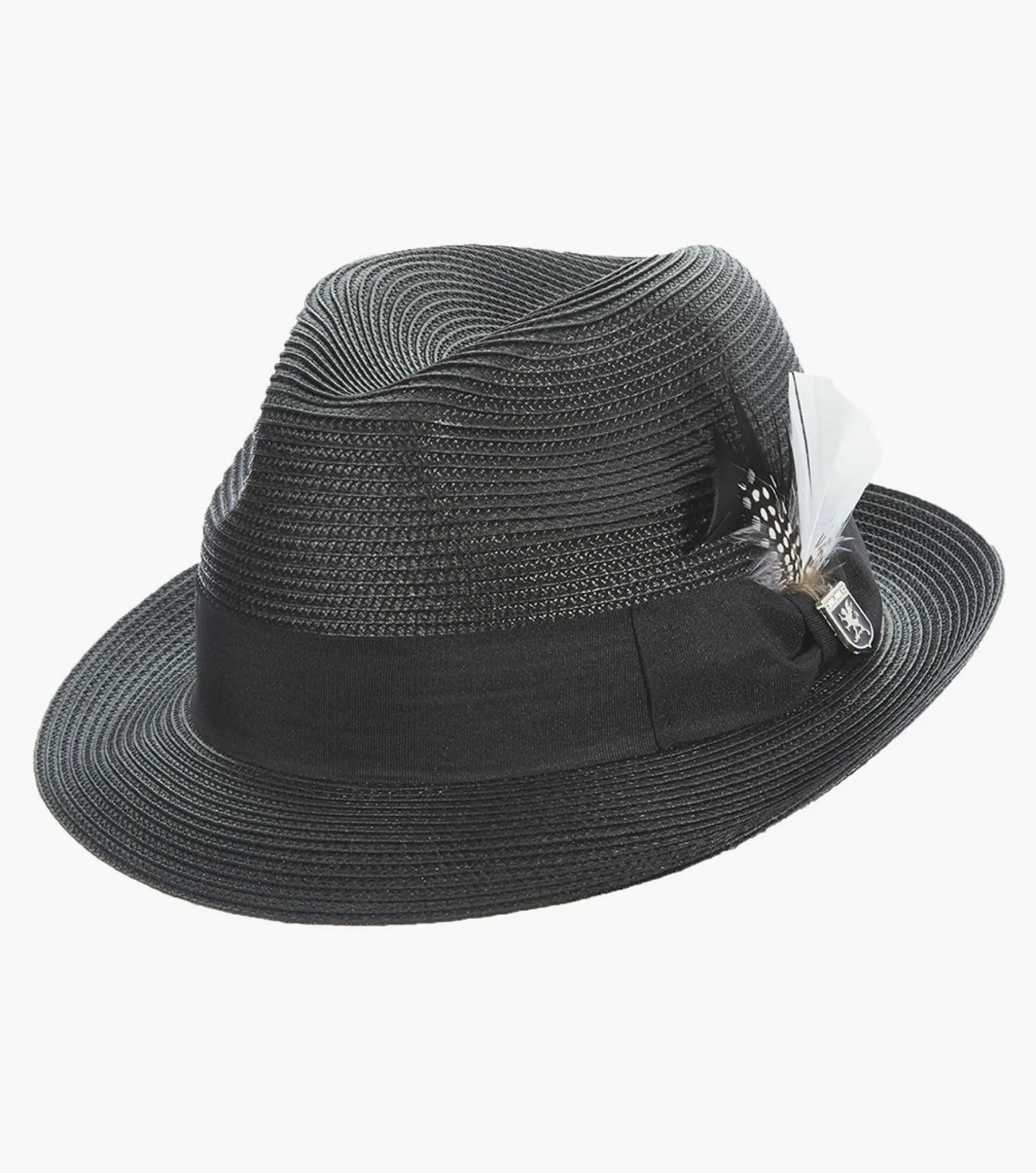 Stacy Adams Belmont Fedora Poly Braid Pinch Front Hat