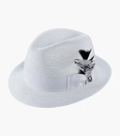 Stacy Adams Belmont Fedora Poly Braid Pinch Front Hat