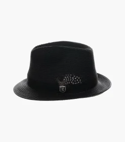 Stacy Adams Corby Fedora Paper Braid Pinch Front Hat
