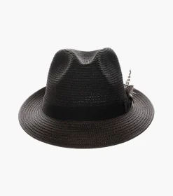 Stacy Adams Corby Fedora Paper Braid Pinch Front Hat