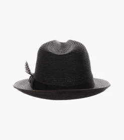 Stacy Adams Corby Fedora Paper Braid Pinch Front Hat