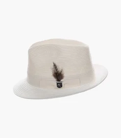 Stacy Adams Corby Fedora Paper Braid Pinch Front Hat