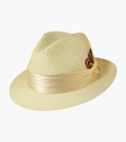 Stacy Adams Dublin Fedora Poly Braided Pinch Front Hat