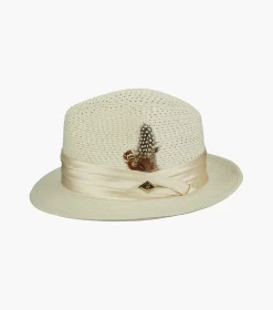 Stacy Adams Dublin Fedora Poly Braided Pinch Front Hat