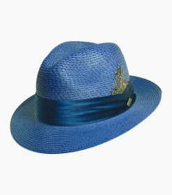 Stacy Adams Dublin Fedora Poly Braided Pinch Front Hat
