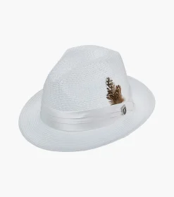 Stacy Adams Dublin Fedora Poly Braided Pinch Front Hat