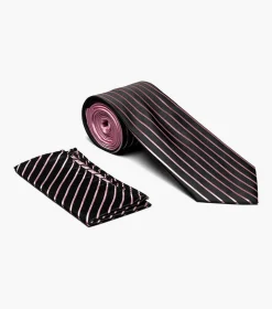 Stacy Adams Formal Pink Tie & Hanky Set