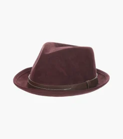 Stacy Adams Klimt Fedora Suede Pinch Front Hat