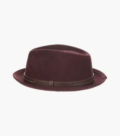 Stacy Adams Klimt Fedora Suede Pinch Front Hat