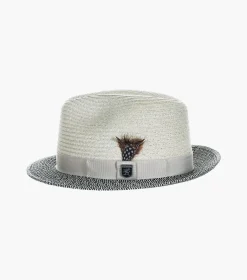 Stacy Adams Lamonte Fedora Paper Braid Pinch Front Hat