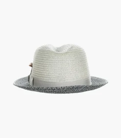 Stacy Adams Lamonte Fedora Paper Braid Pinch Front Hat
