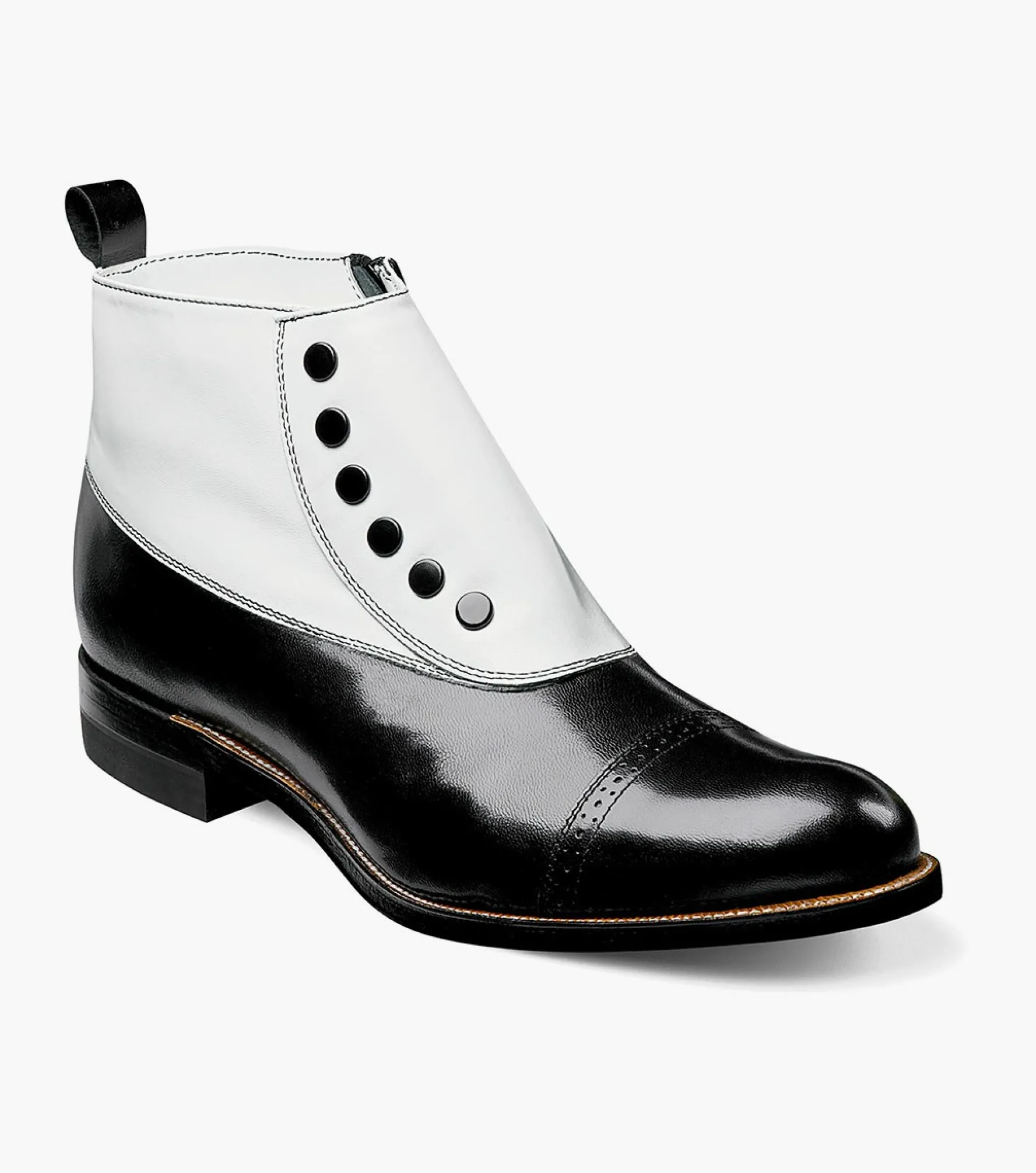 Stacy Adams Madison Spectator Spat Cap Toe Boot