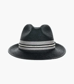 Stacy Adams Montrell Fedora Paper Braid Pinch Front Hat