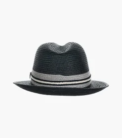 Stacy Adams Montrell Fedora Paper Braid Pinch Front Hat