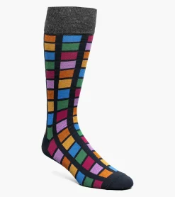Stacy Adams Multi-Color Block Men\\'S Crew Dress Socks