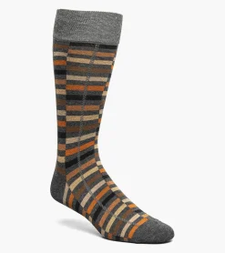 Stacy Adams Offset Stripe Men\\'S Crew Dress Socks