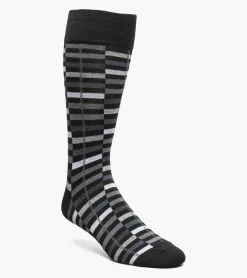 Stacy Adams Offset Stripe Men\\'S Crew Dress Socks
