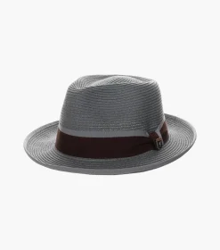 Stacy Adams Pacetti Fedora Paper Braid Pinch Front Hat