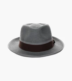 Stacy Adams Pacetti Fedora Paper Braid Pinch Front Hat