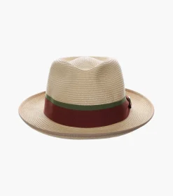Stacy Adams Pacetti Fedora Paper Braid Pinch Front Hat