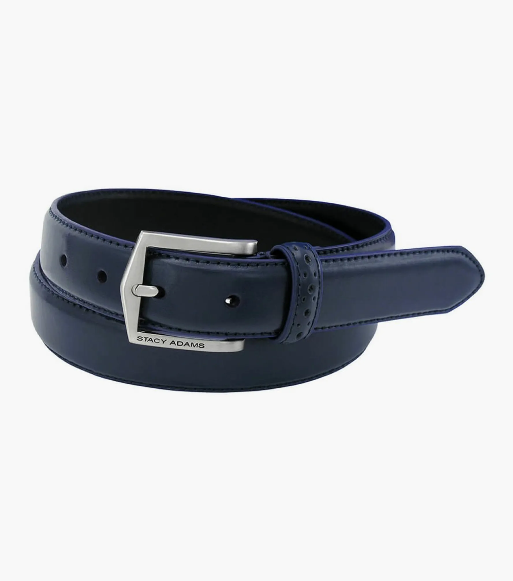 Stacy Adams Pinseal Perf Strap Genuine Leather Belt