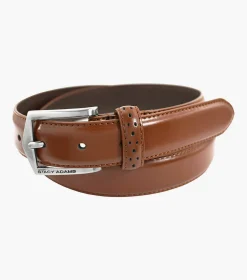 Stacy Adams Pinseal Perf Strap Genuine Leather Belt