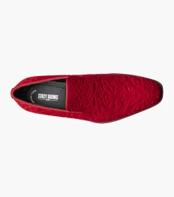 Stacy Adams Saunders Debossed Velour Slip On