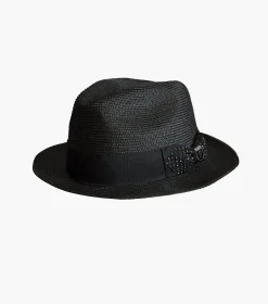 Stacy Adams Scoby Fedora Poly Braid Pinch Front Hat