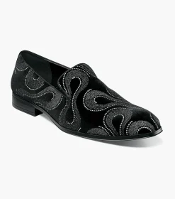 Stacy Adams Swainson Plain Toe Embroidered Slip On
