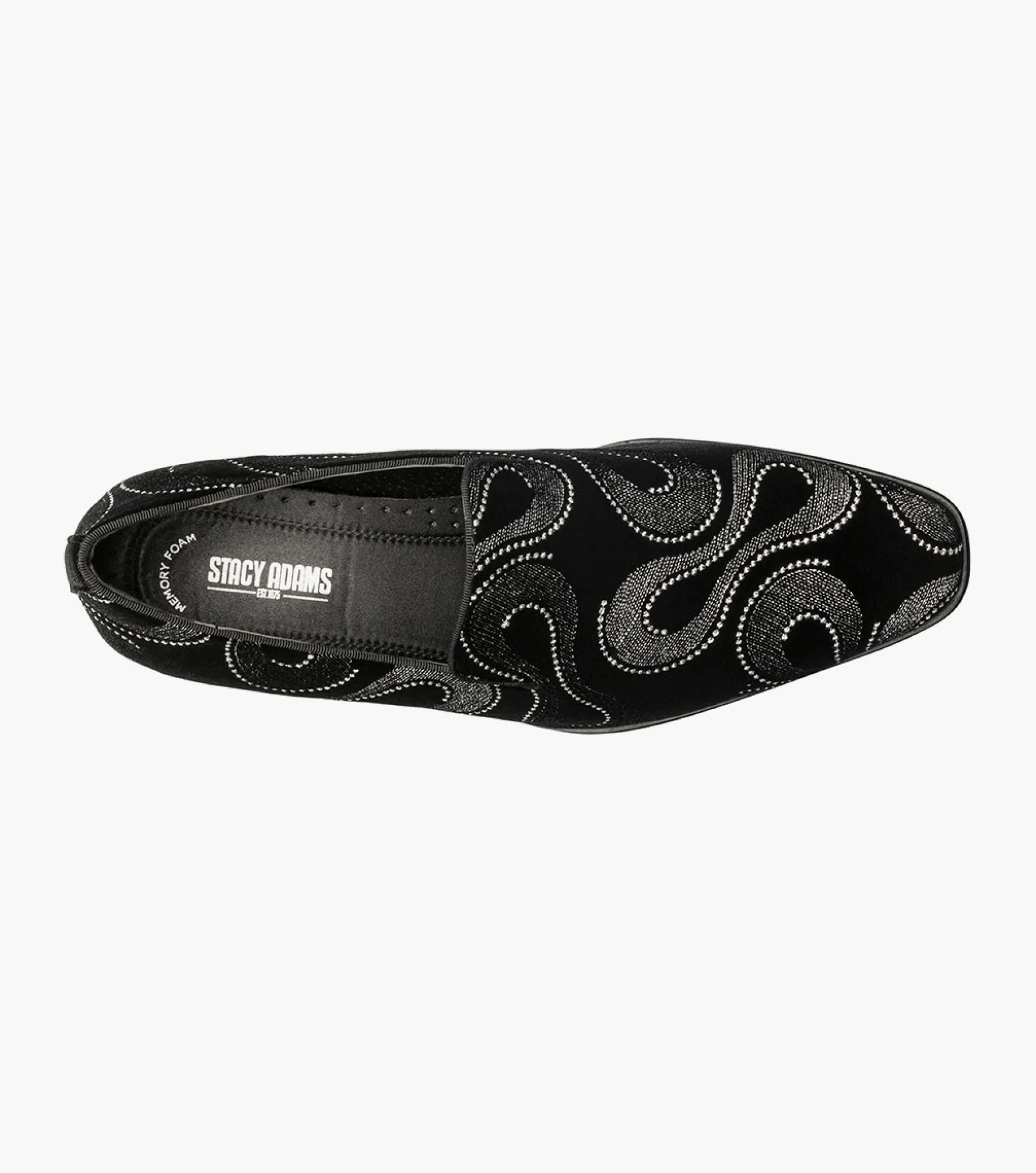 Stacy Adams Swainson Plain Toe Embroidered Slip On