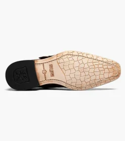 Stacy Adams Toscano Leather Sole Angled Cap Toe Double Monk Strap