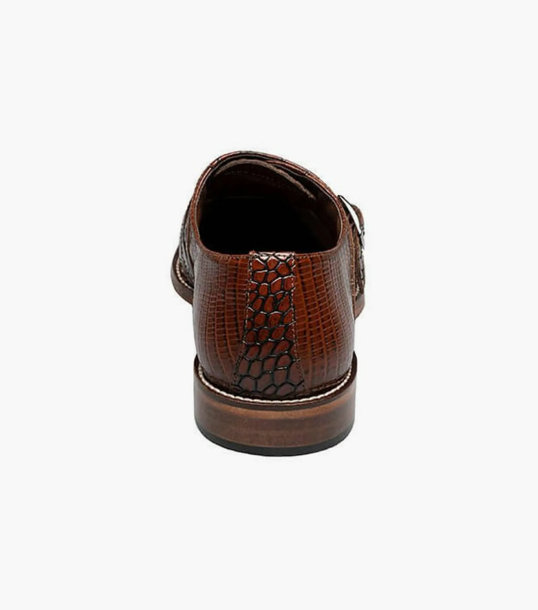 Stacy Adams Toscano Leather Sole Angled Cap Toe Double Monk Strap