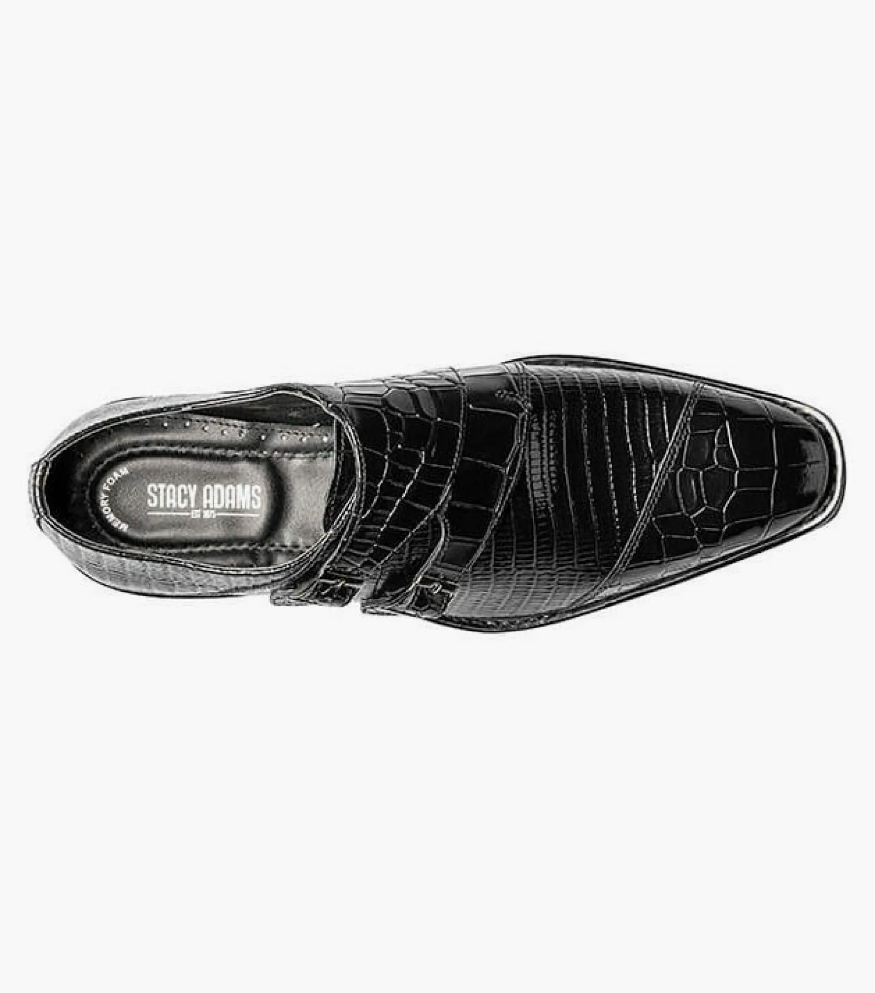 Stacy Adams Toscano Leather Sole Angled Cap Toe Double Monk Strap