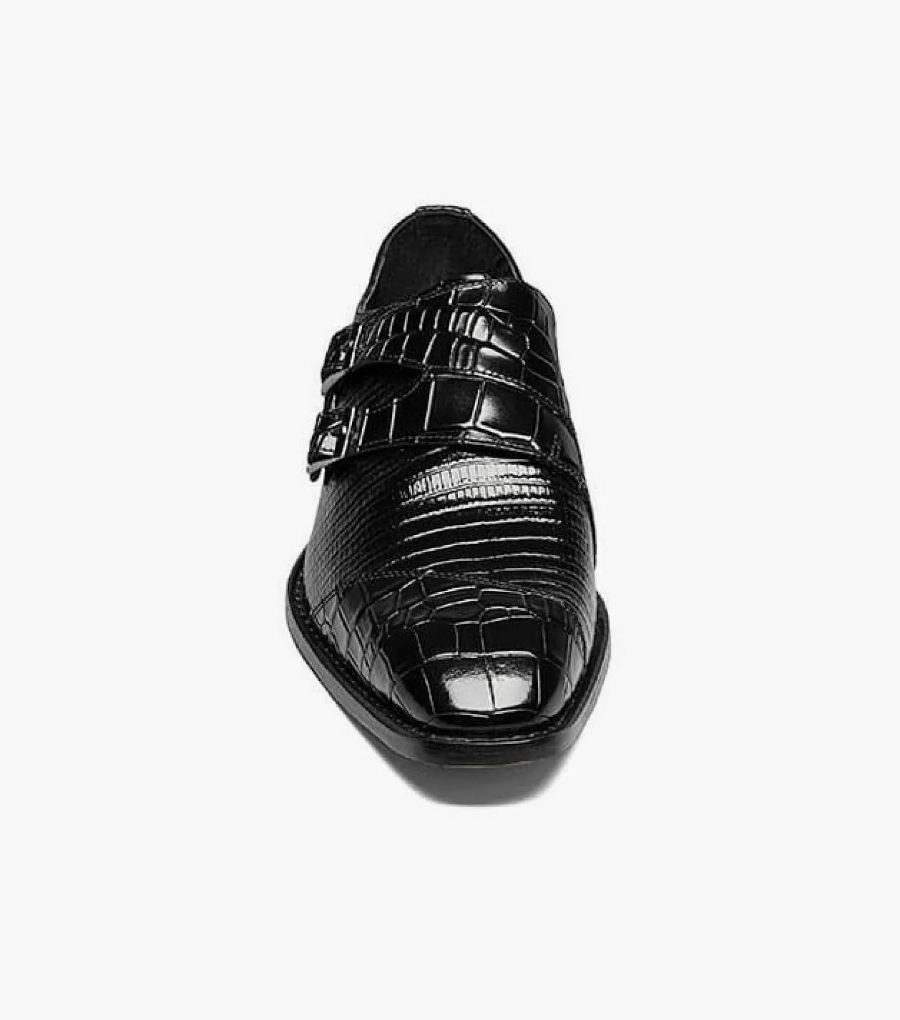 Stacy Adams Toscano Leather Sole Angled Cap Toe Double Monk Strap